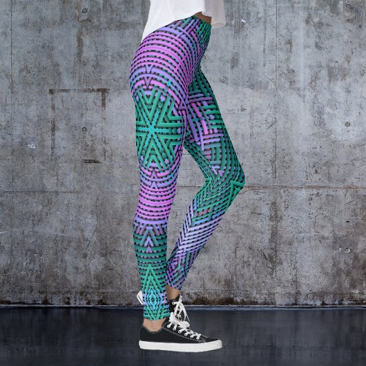 Weave Mandala Pink en Blue Leggings