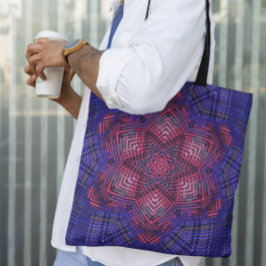Weave Mandala Pink en Blue Tote Bag