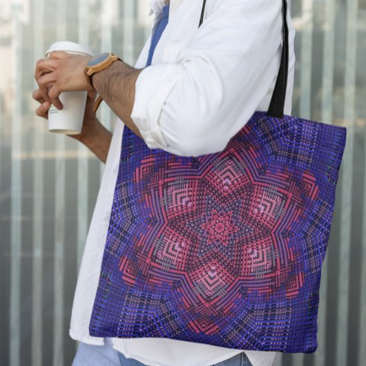 Weave Mandala Pink en Blue Tote Bag