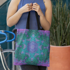 Weave Mandala Pink en Blue Tote Bag