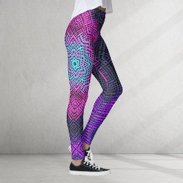 Weave Mandala Pink Paars en Blue Leggings