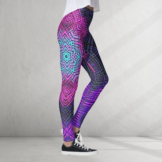 Weave Mandala Pink Paars en Blue Leggings