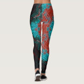 Weave Mandala Red en Blue Leggings (Achterkant)