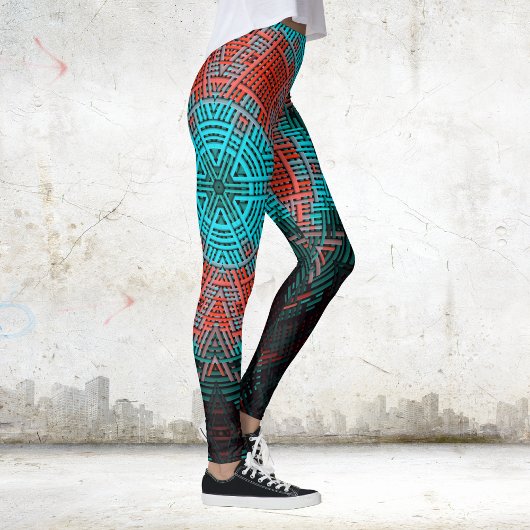 Weave Mandala Red en Blue Leggings