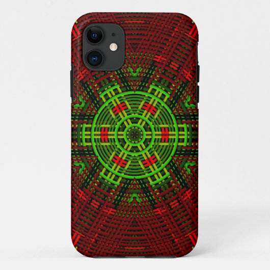 Weave Mandala Red en Green Case-Mate iPhone Case (Achterkant)