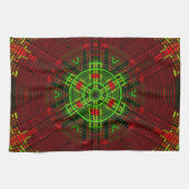 Weave Mandala Red en Green Theedoek (Horizontaal)