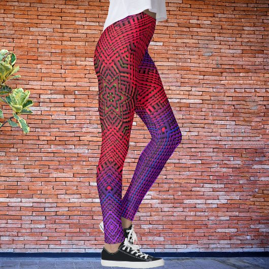 Weave Mandala Red en Paars Leggings