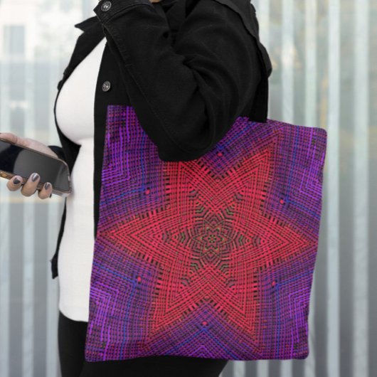 Weave Mandala Red en Paars Tote Bag