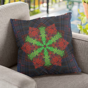 Weave Mandala Red Green en Blue Kussen