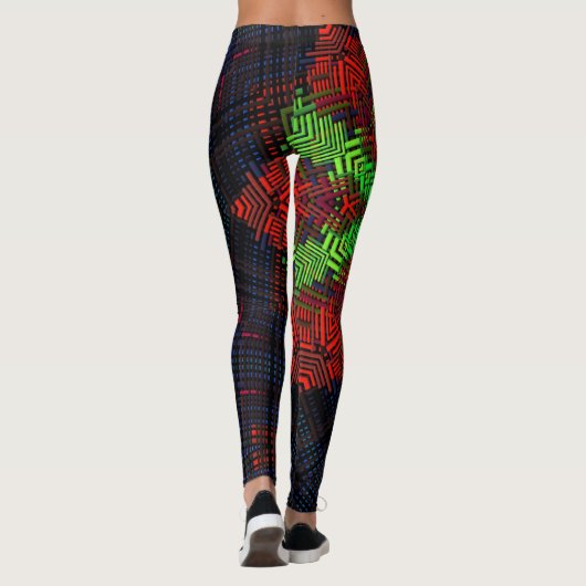 Weave Mandala Red Green en Blue Leggings (Achterkant)