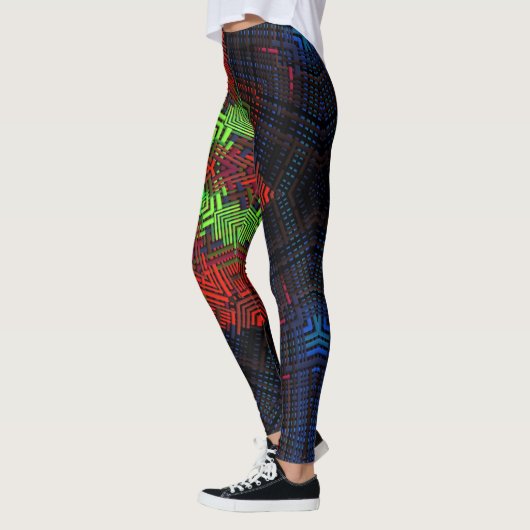 Weave Mandala Red Green en Blue Leggings (Links)