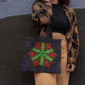 Weave Mandala Red Green en Blue Tote Bag