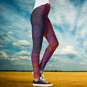 Weave Mandala Red Oranje en Paars Leggings