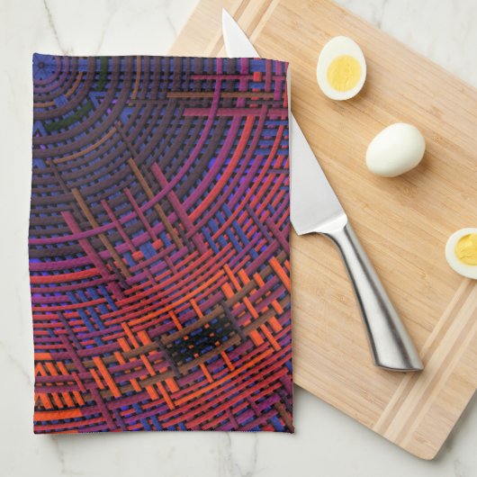 Weave Mandala Red Oranje en Paars Theedoek (Quarter Fold)