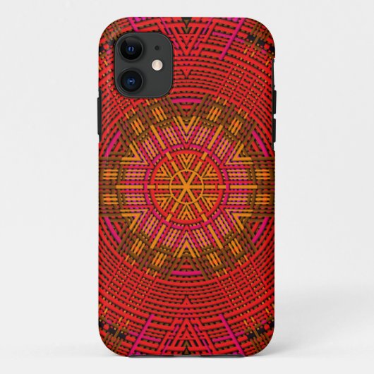 Weave Mandala Red Pink and Yellow Case-Mate iPhone Case (Achterkant)
