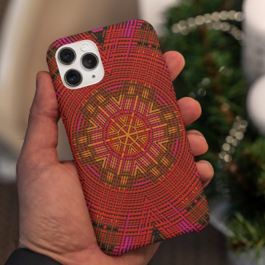 Weave Mandala Red Pink and Yellow Case-Mate iPhone Case