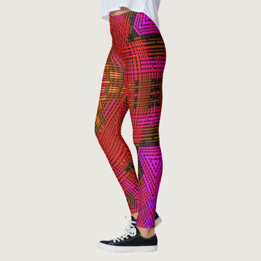 Weave Mandala Red Pink and Yellow Leggings (Links)