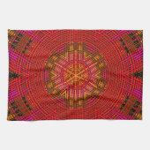 Weave Mandala Red Pink and Yellow Theedoek (Horizontaal)