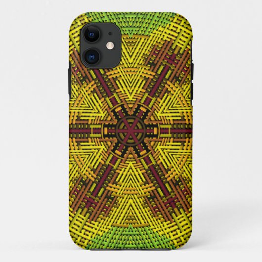 Weave Mandala Red Yellow en Green Case-Mate iPhone Case (Achterkant)