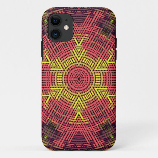 Weave Mandala Roze Paars en Geel Case-Mate iPhone Case (Achterkant)