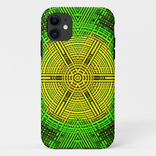 Weave Mandala Yellow en Green Case-Mate iPhone Case (Achterkant)