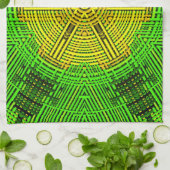 Weave Mandala Yellow en Green Theedoek (Gevouwen)