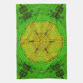 Weave Mandala Yellow en Green Theedoek (Verticaal)