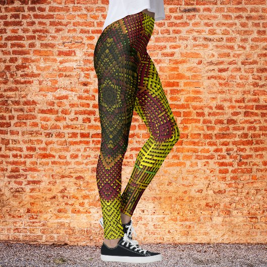 Weave Mandala Yellow en Oranje Leggings