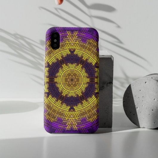 Weave Mandala Yellow en Paars Case-Mate iPhone Case