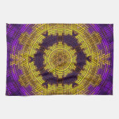 Weave Mandala Yellow en Paars Theedoek (Horizontaal)