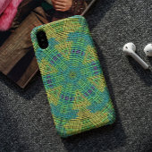 Weave Mandala Yellow Green en Blue Case-Mate iPhone Case