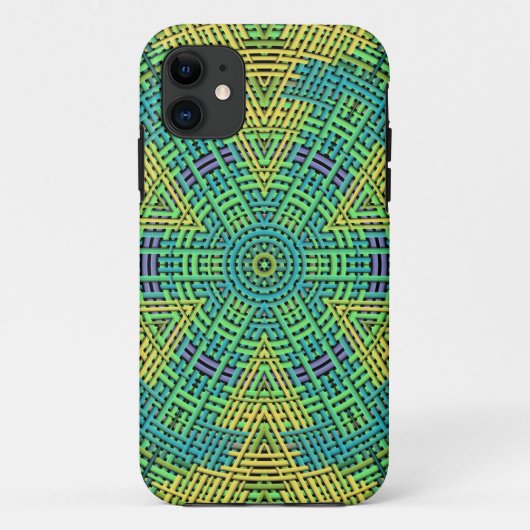 Weave Mandala Yellow Green en Blue Case-Mate iPhone Case (Achterkant)