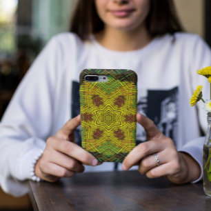 Weave Mandala Yellow Green en Oranje Case-Mate iPhone Case