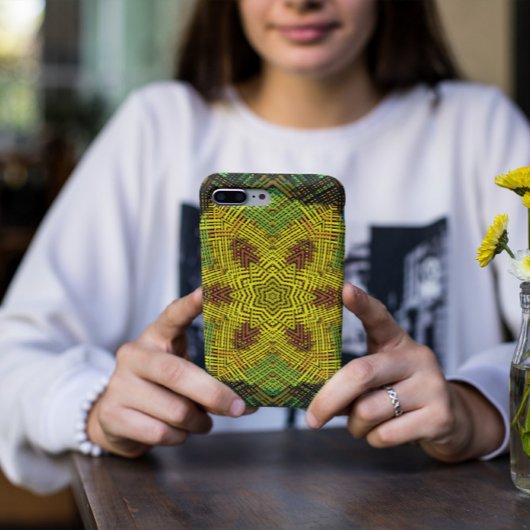 Weave Mandala Yellow Green en Oranje Case-Mate iPhone Case