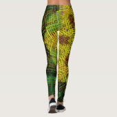 Weave Mandala Yellow Green en Oranje Leggings (Achterkant)