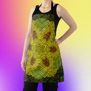 Weave Mandala Yellow Green en Oranje Schort