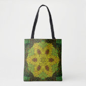 Weave Mandala Yellow Green en Oranje Tote Bag (Voorkant)