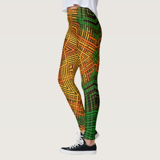 Weave Mandala Yellow Oranje en Green Leggings (Links)