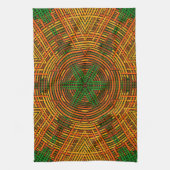 Weave Mandala Yellow Oranje en Green Theedoek (Verticaal)