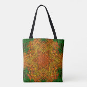 Weave Mandala Yellow Oranje en Green Tote Bag (Achterkant)