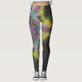 Weave Mandala Yellow Pink en Green Leggings (Voorkant)