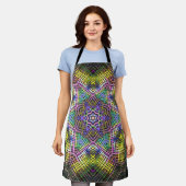 Weave Mandala Yellow Pink en Green Schort (Gedragen)