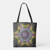 Weave Mandala Yellow Pink en Green Tote Bag (Achterkant)