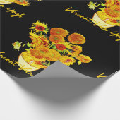 Weave-patroon van zonnebloemen door Vincent van Go Cadeaupapier (Hoek)