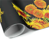 Weave-patroon van zonnebloemen door Vincent van Go Cadeaupapier (Rol Hoek)