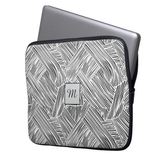 Weave Pattern Design Art  Laptop Sleeve (Voorkant Links)