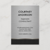 Weave Pattern en Silver Metallic Visitekaartje (Voorkant)