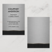 Weave Pattern en Silver Metallic Visitekaartje (Voorkant / Achterkant)