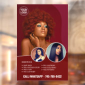 Weave Wig Salon Services Ramenstickers Raamsticker (Vel 2)