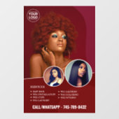 Weave Wig Salon Services Ramenstickers Raamsticker (Vel)